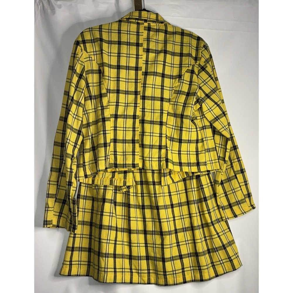 Clueless Cher Horowitz Dress Costume Size Large 2 Pc Yellow Black Plaid Pleated - Picture 9 of 9